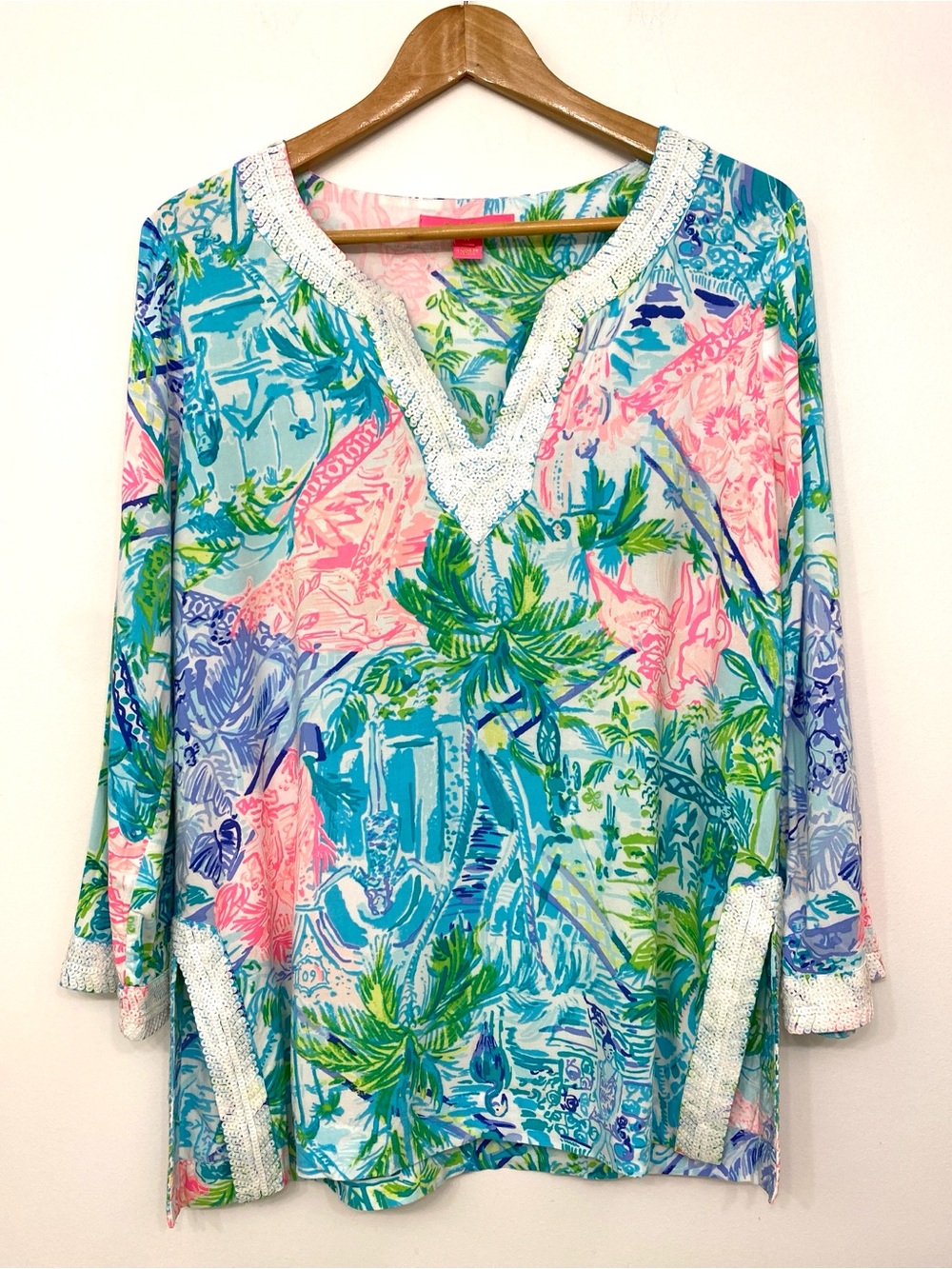 Lilly Pulitzer Renato Tunic Bohemian Queen 60th Anniversary Sequin M